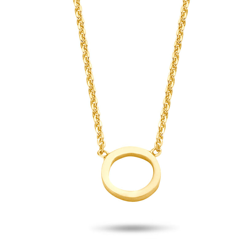 Halskette mit Kreis Anhänger Gold