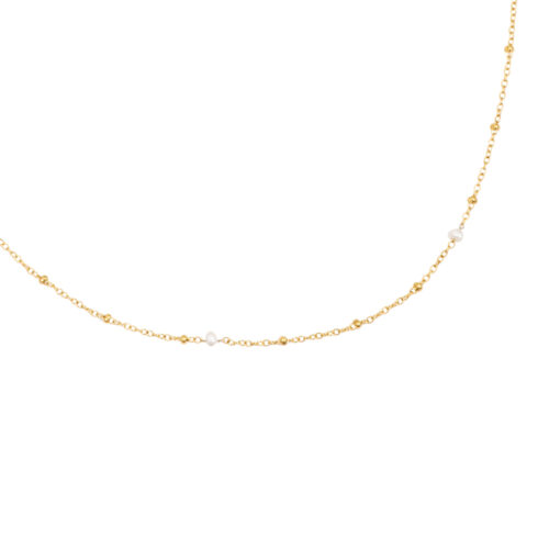 moderne Perlen Halskette Gold