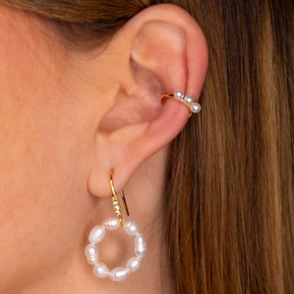 Perlen Ear Cuff und Ohrringe Perlen