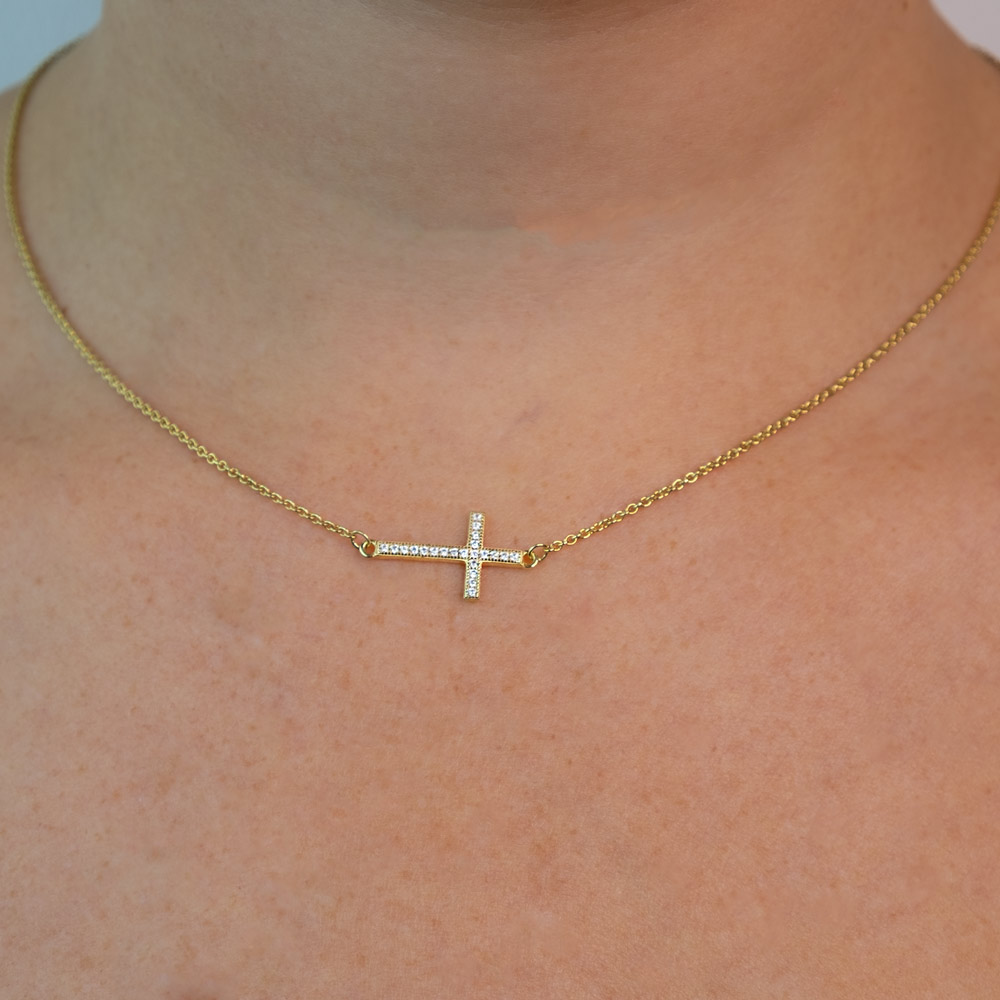 Halskette Kreuz Gold