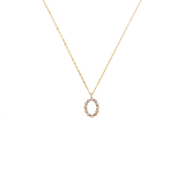 Halskette Oana Gold Oval mit Zirkonia Steinchen