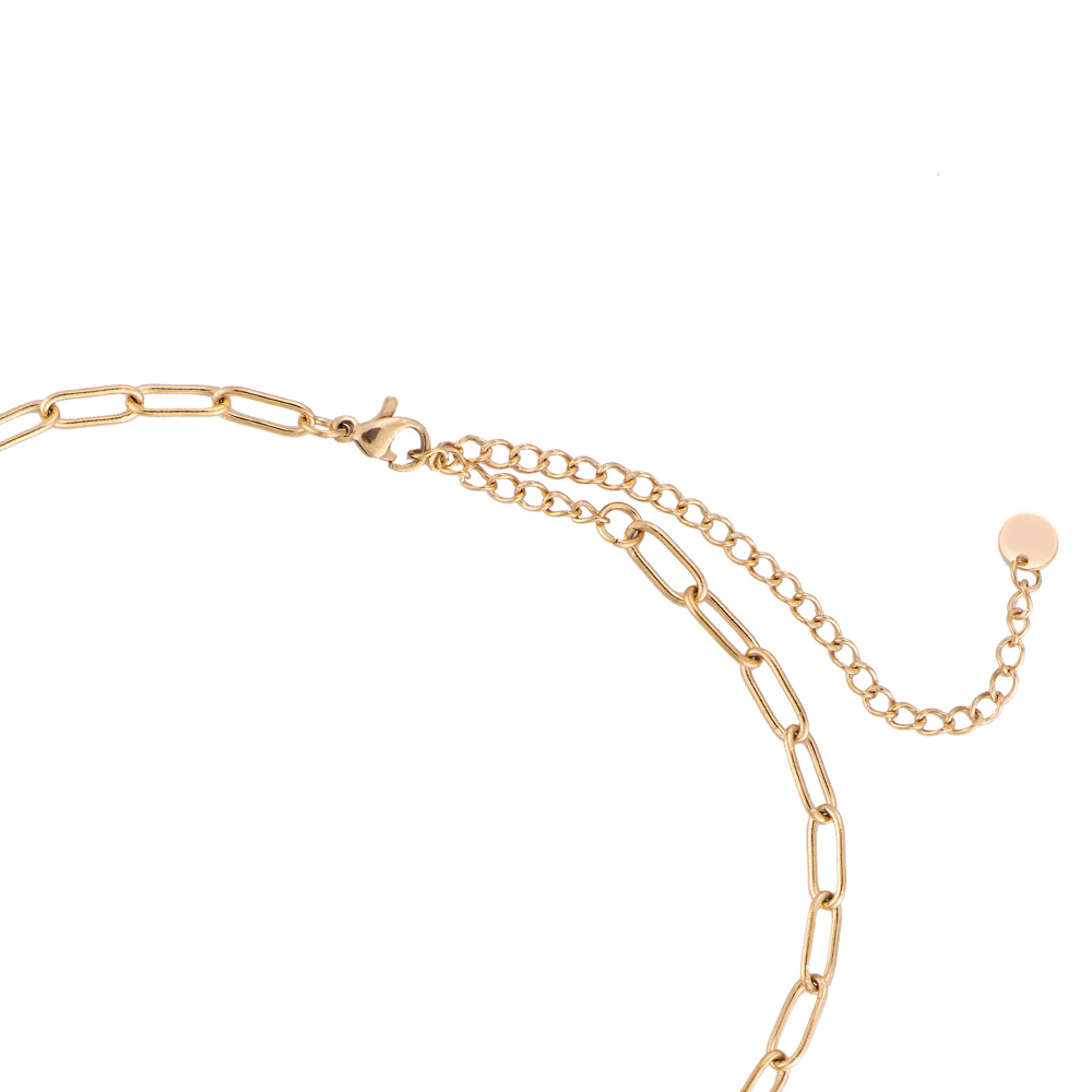 MM000355 Halskette mit Glitzer Schloss Gold b
